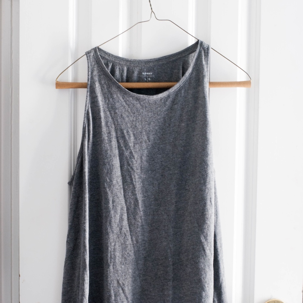 old navy | grey high neck tank top | sz L